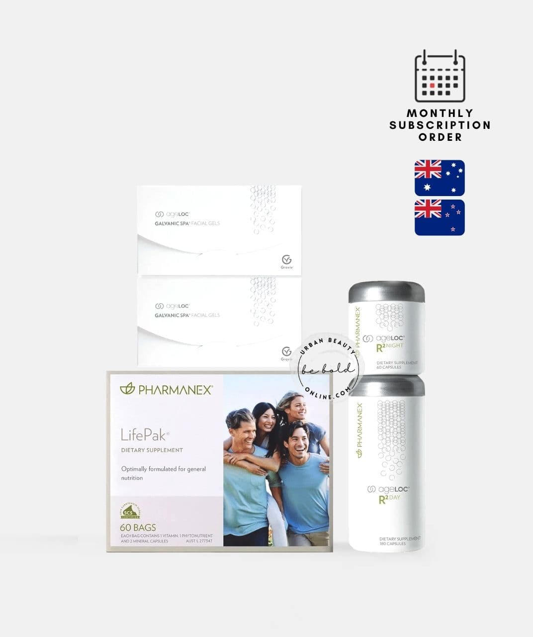 ageLOC R2 / LifePak / Facial Gels twin pack Subscription ADR - R2 _ LifePak _ Facial Gels twin pack Subscription AUSTRALIA NEW ZEALAND PRICE